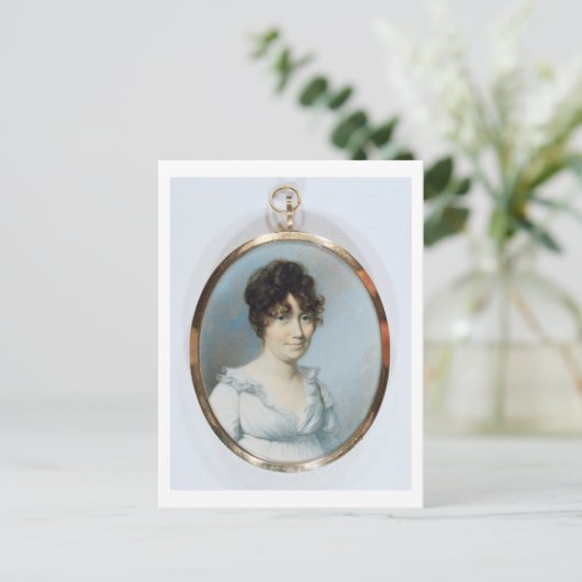 Dame van de blindfamilie (w/c en gouache op ivoor) briefkaart (Staand voorkant)