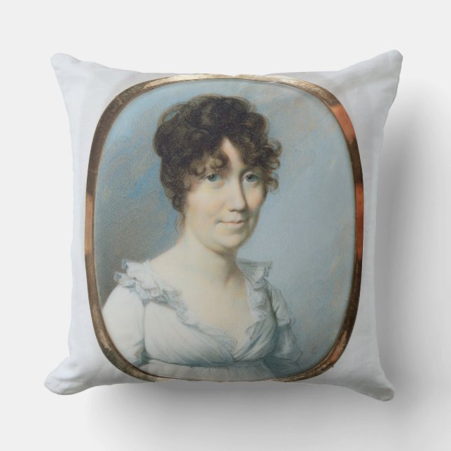 Dame van de blindfamilie (w/c en gouache op ivoor) kussen (Voorkant)