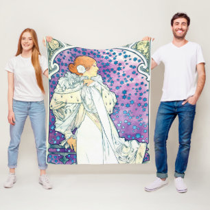 Dame van de Camelias, Alphonse Mucha Fleece Deken