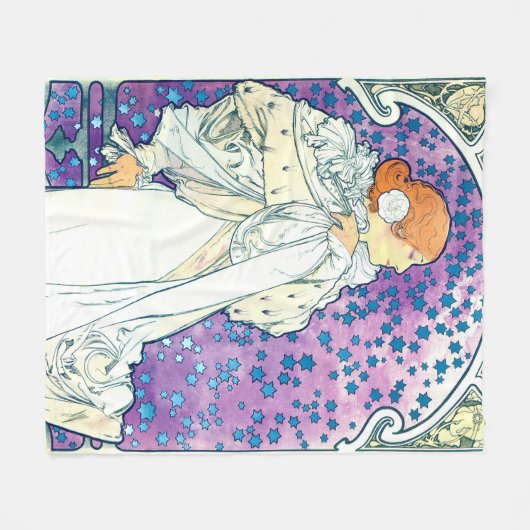 Dame van de Camelias, Alphonse Mucha Fleece Deken (Voorkant (Horizontaal))