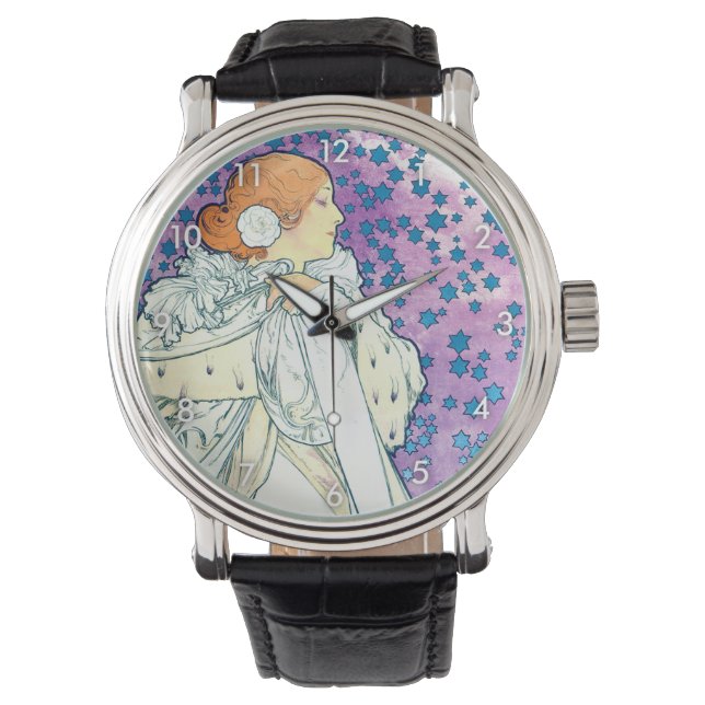 Dame van de Camelias, Alphonse Mucha Horloge (Voorkant)