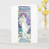 Dame van de Camelias, Alphonse Mucha Kaart (Gele Bloem)
