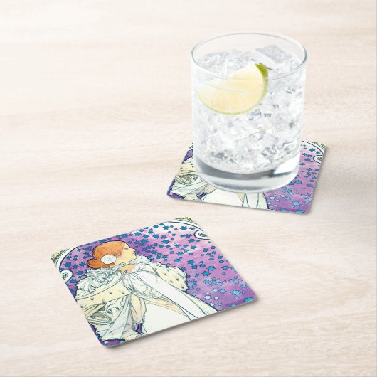 Dame van de Camelias, Alphonse Mucha Kartonnen Onderzetters (Insitu)