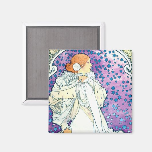 Dame van de Camelias, Alphonse Mucha Magneet (Voorkant / Achterkant)