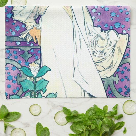 Dame van de Camelias, Alphonse Mucha Theedoek (Gevouwen)