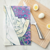 Dame van de Camelias, Alphonse Mucha Theedoek (Quarter Fold)