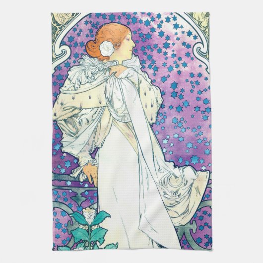 Dame van de Camelias, Alphonse Mucha Theedoek (Verticaal)
