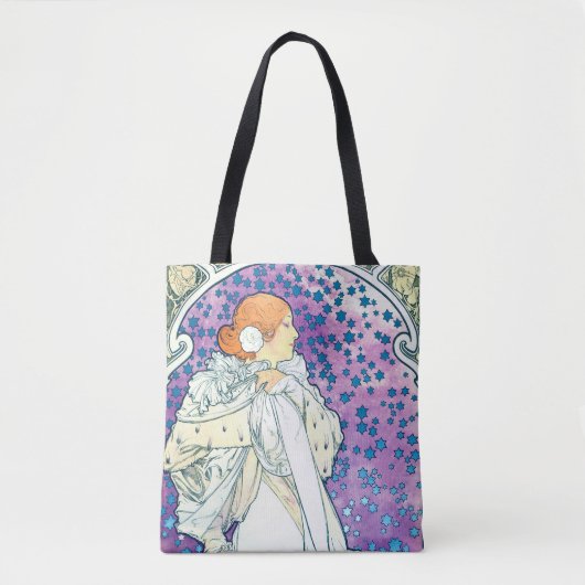 Dame van de Camelias, Alphonse Mucha Tote Bag (Voorkant)
