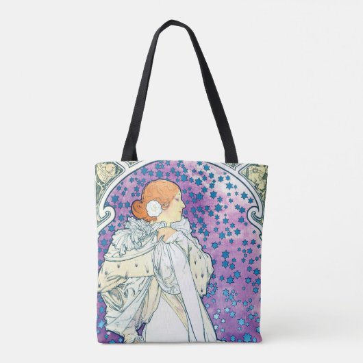 Dame van de Camelias, Alphonse Mucha Tote Bag (Achterkant)