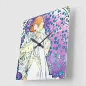 Dame van de Camelias, Alphonse Mucha Vierkante Klok (Hoek)