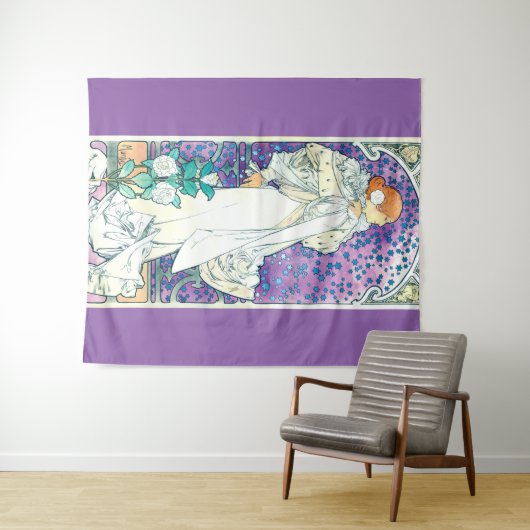Dame van de Camelias, Alphonse Mucha Wandkleed (In Situ (horizontaal))