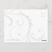 Dame van de Disheveled Hair Briefkaart (Achterkant)