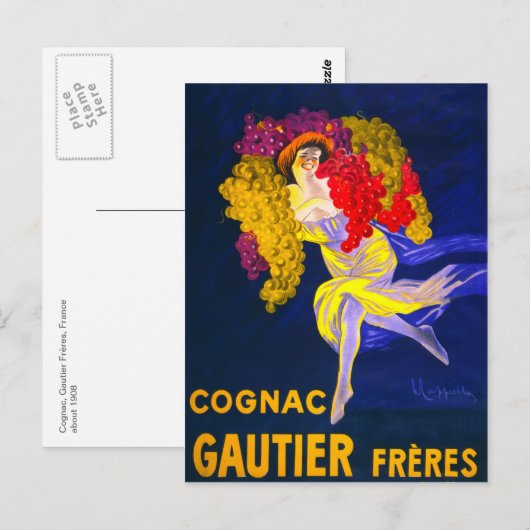 Dame van de druiven briefkaart (Voorkant / Achterkant)