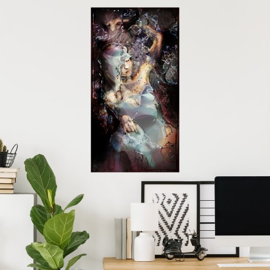 Dame van de gedachte poster (Thuiskantoor)