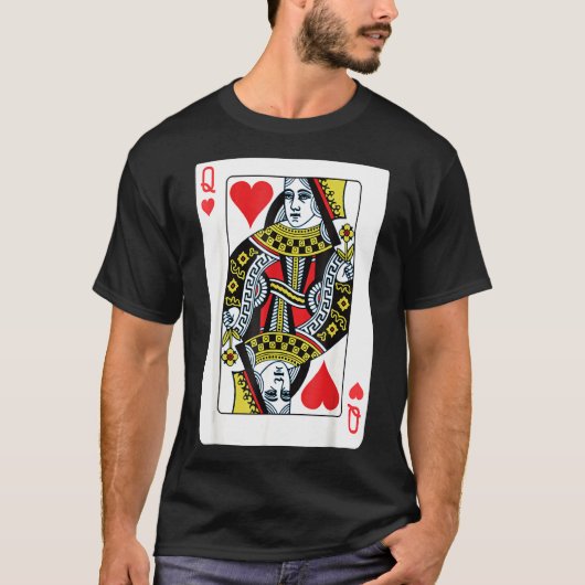 Dame van de hartenspeelkaart poker t-shirt (Voorkant)