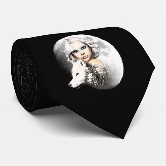 Dame van de maan stropdas (Opgerold)