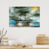 Dame van de mist poster (Keuken)