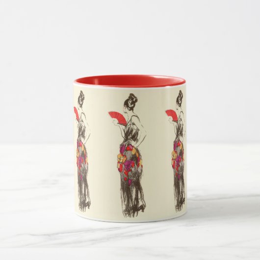  dame van de Mode met een lentedress Mok (Midden)