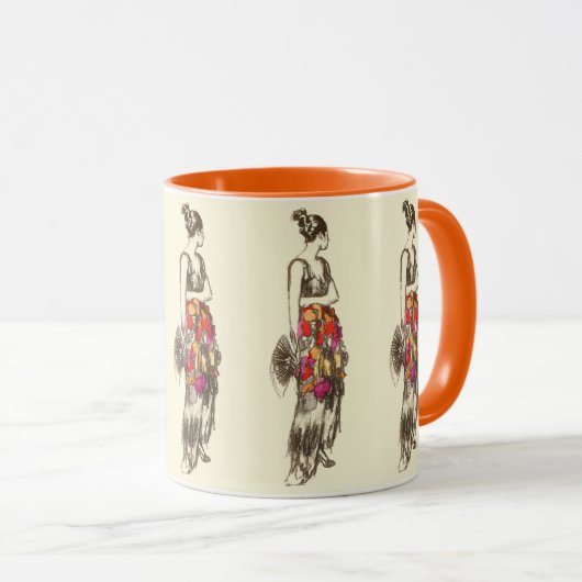  dame van de Mode met een lentedress Mok (Voorkant rechts)