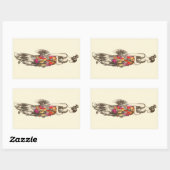  dame van de Mode met een lentedress Rechthoekige Sticker (Vel)