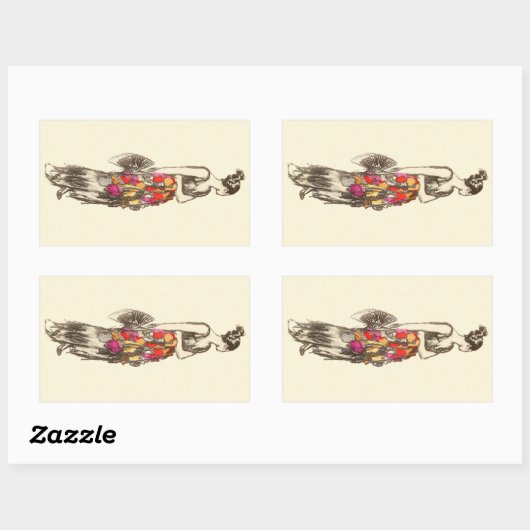  dame van de Mode met een lentedress Rechthoekige Sticker (Vel)