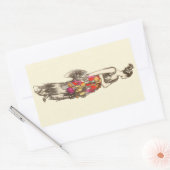  dame van de Mode met een lentedress Rechthoekige Sticker (Envelop)