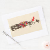  dame van de Mode met een lentedress Rechthoekige Sticker (Envelop)