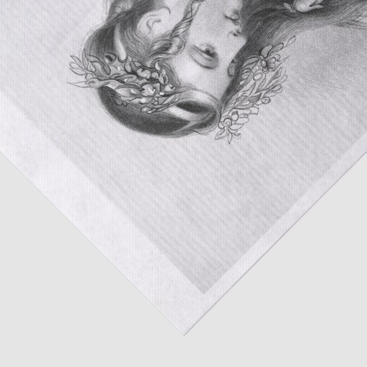 Dame van de rivier tissuepapier (Detail)