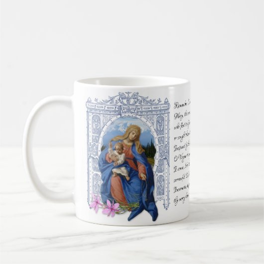 Dame van de Rosary Virgin Moeder Mary Prayer Coffe Koffiemok (Links)