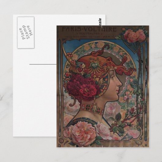 Dame van de rozen briefkaart (Voorkant / Achterkant)