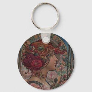 Dame van de rozen sleutelhanger