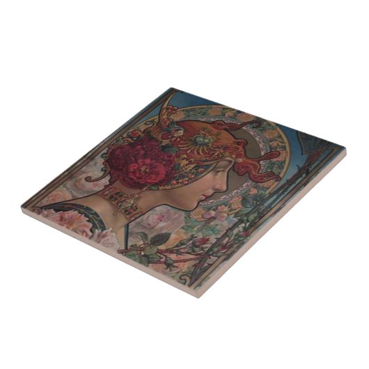 Dame van de rozen tegeltje (Zijkant)