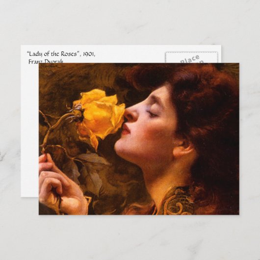 Dame van de Rozen van Franz Dvorak Briefkaart (Voorkant / Achterkant)