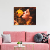 Dame van de Rozen van Franz Dvorak Canvas Afdruk (Insitu (Woonkamer))
