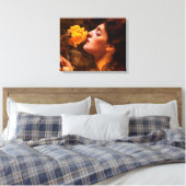 Dame van de Rozen van Franz Dvorak Canvas Afdruk (Insitu (Slaapkamer))