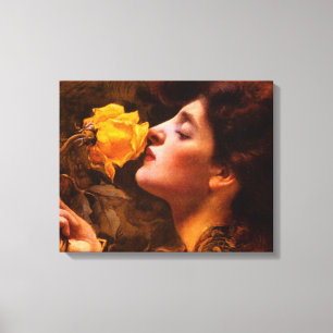 Dame van de Rozen van Franz Dvorak Canvas Afdruk