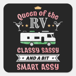 Dame van de RV - Funny Gift for Women Camper Wife Vierkante Sticker