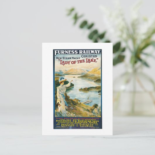 Dame van de spoorweg Lake ~ Furness Briefkaart (Staand voorkant)
