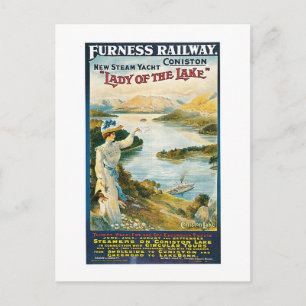 Dame van de spoorweg Lake ~ Furness Briefkaart