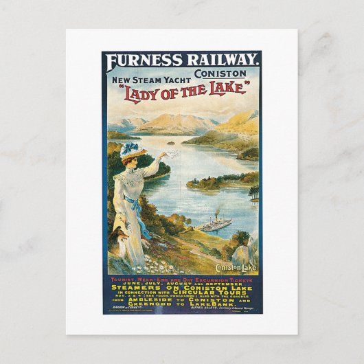 Dame van de spoorweg Lake ~ Furness Briefkaart (Voorkant)