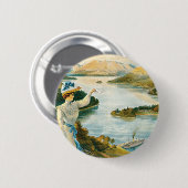 Dame van de spoorweg Lake ~ Furness Ronde Button 5,7 Cm (Voorkant /achterkant)