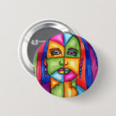 Dame van de sterren Abstracte vrouw Ronde Button 5,7 Cm (Voorkant /achterkant)