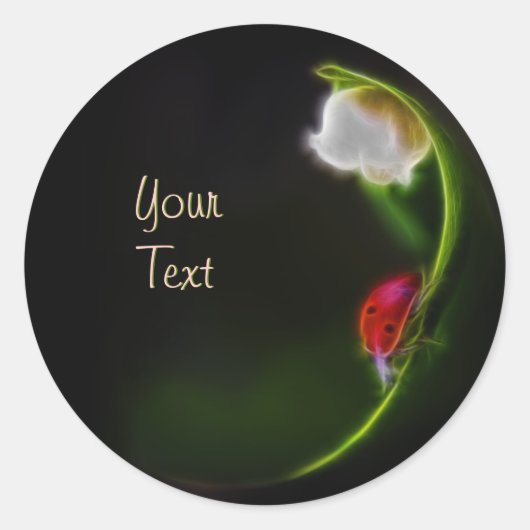 Dame van de vallei ronde sticker (Voorkant)