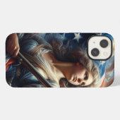 Dame van de Vrijheid - Patriottische Kunst iPhone Hoesje (Achterkant horizontaal)