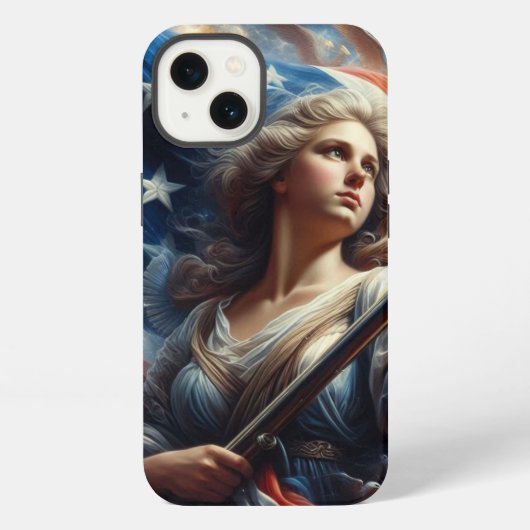 Dame van de Vrijheid - Patriottische Kunst iPhone Hoesje (Achterkant)