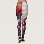 Dame van de zwarte en rode Mode Leggings (Achterkant)