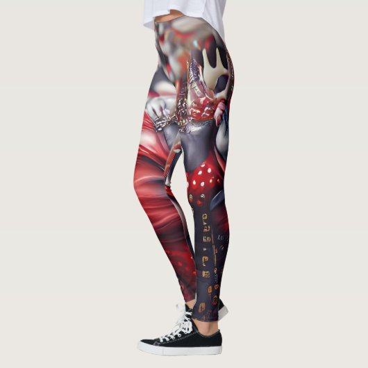 Dame van de zwarte en rode Mode Leggings (Links)