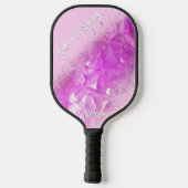 Dame van de Zwingende Paarse Pareltjes Sprayverf Pickleball Paddle (Achterkant)