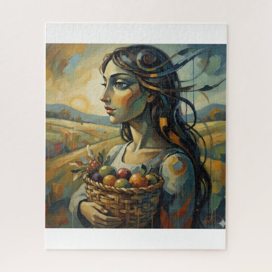 Dame van Dromen met een Mand van Leven Legpuzzel (Verticaal)
