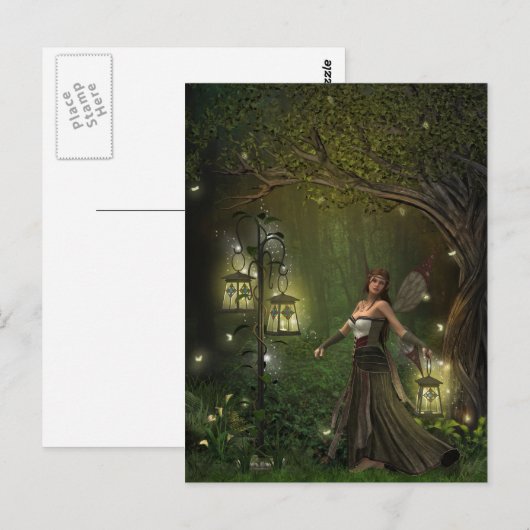 Dame van het Briefkaart van Lantaarns (Voorkant / Achterkant)